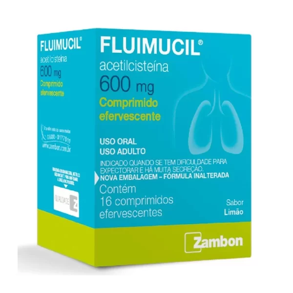 Fluimucil Acetilcisteína 600mg – 16 comprimidos efervecentes